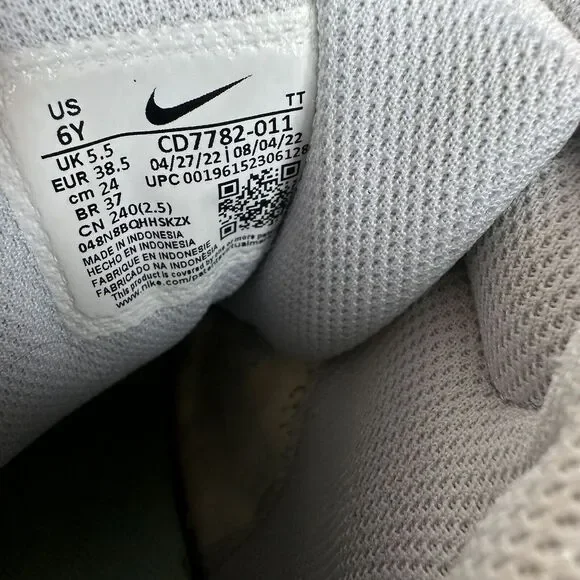 Nike Court Borough 2 High Top Sneaker Pure Platinum Mint Size 6Y Shoe CD7782-011 - Picture 6 of 6